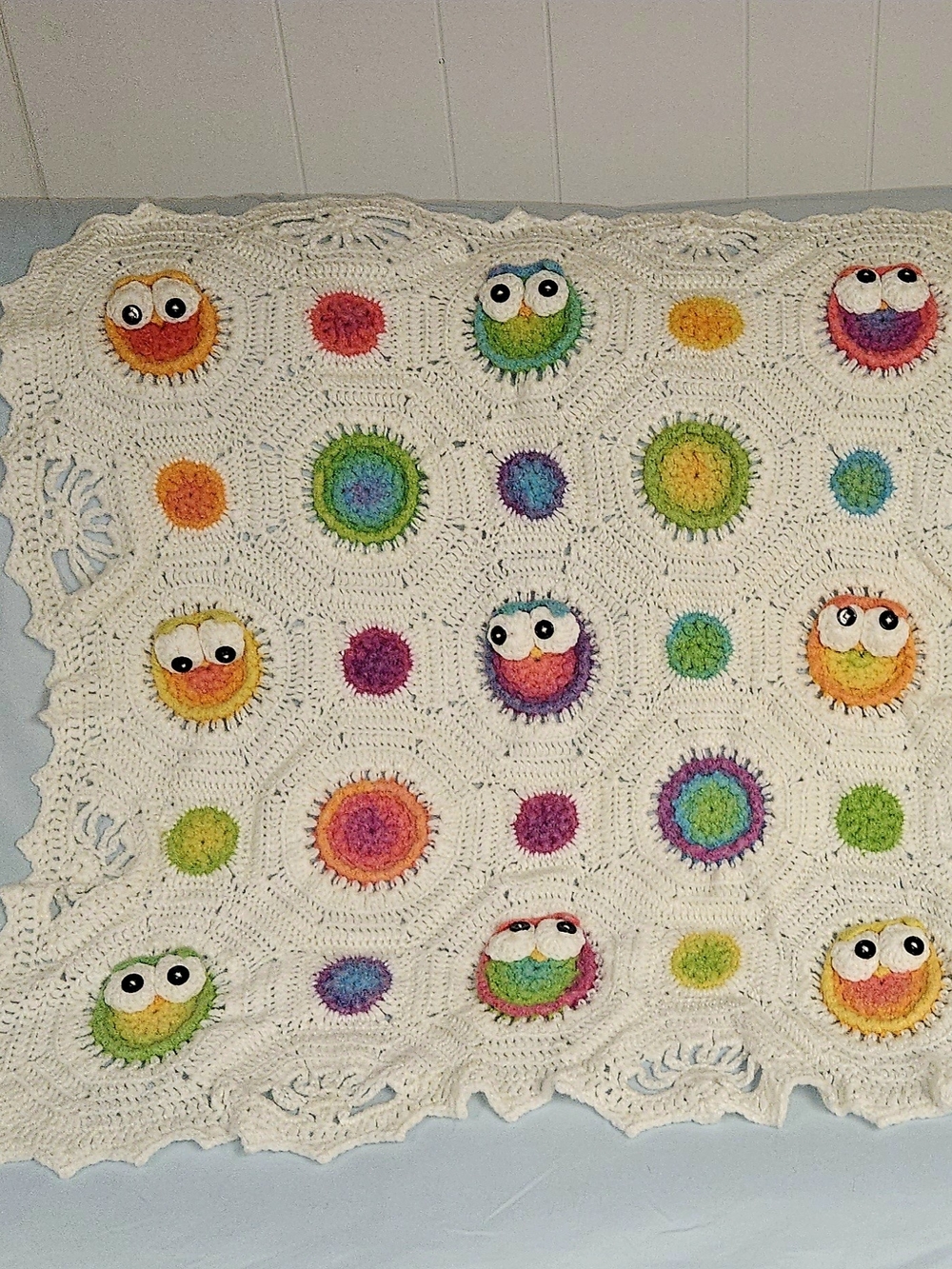 "Owl Obsession" Crochet Baby Blanket 32" X 32"